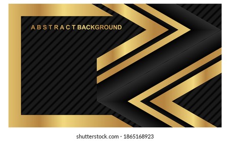 background overlap. Abstract tech geometric glowing gold and black color. Shiny motion dark metallic background. Templates with headers and footers for brochures, prints, advertisements, magazines, 