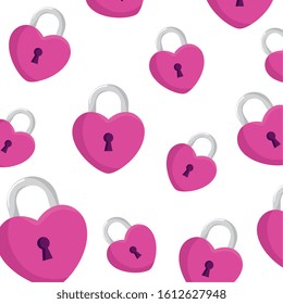 background of padlocks in shape heart icons vector illustration design