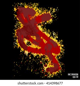 background paint stains black and red. Vector