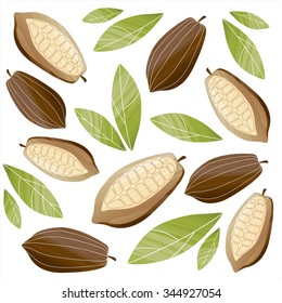 Background with painted cacao beans