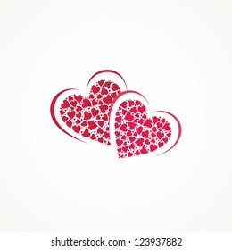 Background with pair hearts (cut the paper)