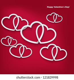 Background of pair of valentine hear.