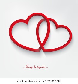Background of pair of valentine hear.
