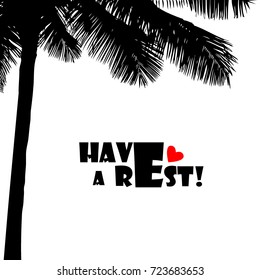 Background of a palm tree. Vector
