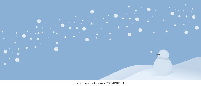 Background Panoramic of landscape in winter, horizontal banner vector illustration of winter landscape mountains and fallen snow.