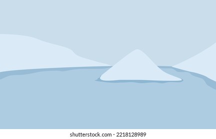Background Panoramic of landscape in winter, horizontal banner vector illustration of winter landscape mountains.