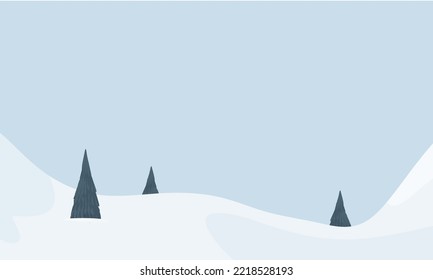 Antecedentes Panorámica del paisaje en invierno, pancarta horizontal ilustración vectorial del paisaje invernal montañas y árboles.