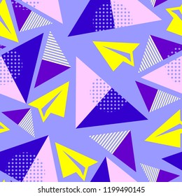 Background of paper airplanes. Abstract background. Geometric pattern.