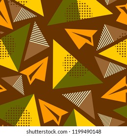 Background of paper airplanes. Abstract background. Geometric pattern.