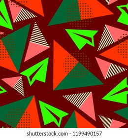 Background of paper airplanes. Abstract background. Geometric pattern.