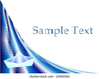 background with  a paper boat