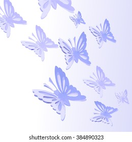 Background with paper butterflies. Vector