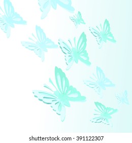 Background with paper butterflies. Vector