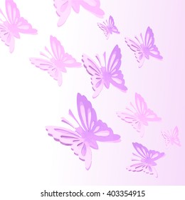 Background with paper butterflies. Vector