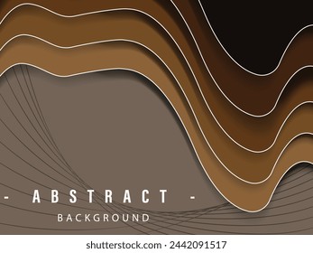 BACKGROUND PAPER CUT BROWN, 3D SHAPE, PAPER ART STYLE