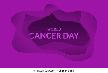 Background paper cut of cancer day world , background awareness month design template isolated , element charity care medical symbol paper vector