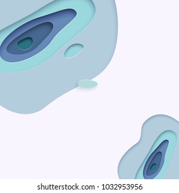 Background with paper cut out shapes.  Element for graphic design - banner, poster, flyer, brochure, card. Vector illustration.