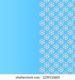 Background with paper cut style snowflakes. Vector illustration.