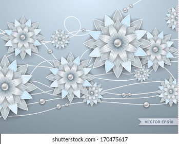 Background with paper flowers 