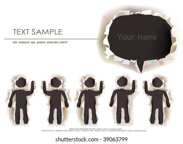 background with paper people