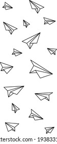 background paper planes black and white