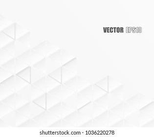 Background paper, triangle white background, light and shadow, vector 