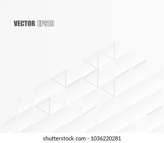 Background paper, triangle white background, light and shadow, vector 