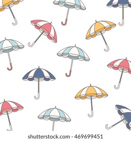 background parasol umbrella striped rain handle color vintage vector  illustration 