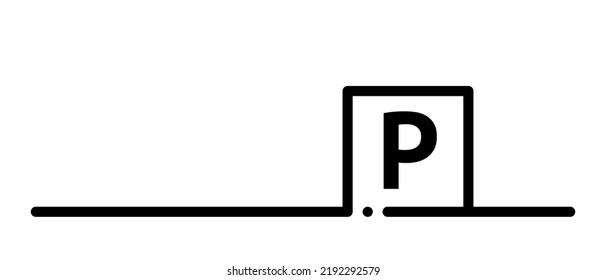 Background with parking sign and copy space. Vector.