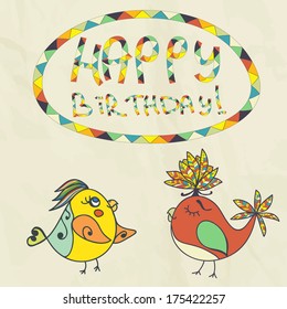 background with parrots,  birds. space for text. can be used as a greeting card