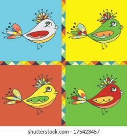 background with parrots,  birds. space for text. can be used as a greeting card
