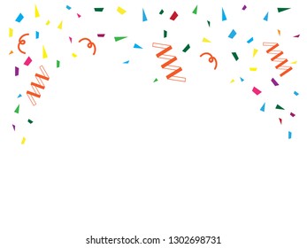Background party celebration gold confetti. Gold glitter confetti flying vector background 