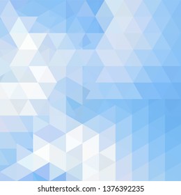 Background of pastel blue, white geometric shapes. Abstract triangle geometrical background. Mosaic pattern. Vector EPS 10. Vector illustration