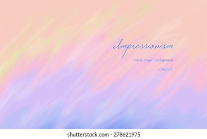 Background in pastel colors reminds impressionists painting.