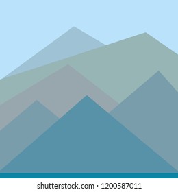 Background with pastel mountains.