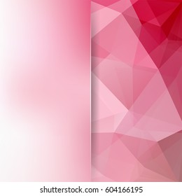 Background of pastel pink geometric shapes. Blur background with glass. Colorful mosaic pattern. Vector EPS 10. Vector illustration