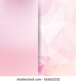 Background of pastel pink, white geometric shapes. Blur background with glass. Colorful mosaic pattern. Vector EPS 10. Vector illustration