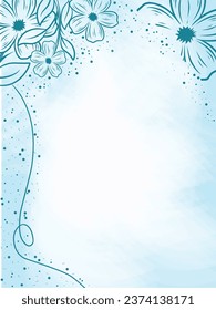 Background Pastel Simple Floral Broder and Frame Wedding Vector