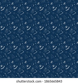 background, patern, snowman, bell, candy, glove, new year, holiday, winter, december, tree, toy, snow, snowflake