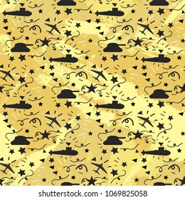 Background of the patriots day. Military ornament. Victory Day Seamless Pattern. Vector