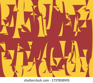 Geometric Abstract Background with Letters Pattern Urban Graffiti Pattern