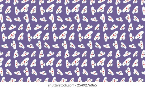 Background Pattern with Abstract Cute Cloud Aesthetic Style