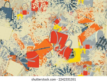 Background pattern abstract design texture. Seamless. Theme is about beauty, business, casual, luxury, winter, purse, Tote, office, businesswoman, stuff, store, organic, december, holiday
