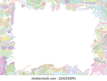 Background pattern abstract design texture. Pastel. Border frame, transparent background. Theme is about wild, beautiful, stripes, vector, Butterfly, gorgeous, hair clips, irregular, repeat