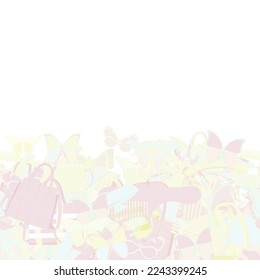 Background pattern abstract design texture. Pastel. Horizontal seamless stripe. Border frame, transparent background. Theme is about delicate, clip, nature, leather, Red Admiral, ornate