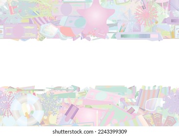 Background pattern abstract design texture. Pastel. Horizontal seamless stripes. Border frame, transparent background. Theme is about composition, beach, clerical, weather, year, sea, eraser