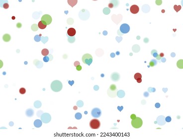 Background pattern abstract design texture. Seamless. With hearts. Theme is about lights, hearts, air, blurred, love, textured, sparkles, romance, decoration, graphic, translucency, wall