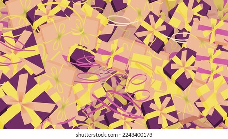 Background pattern abstract design texture. Seamless. Theme is about confetti, bow, ribbon, xmas, background, weaving, holiday, give, gift, narrow goods, wavy, decoration, valentine, surprise