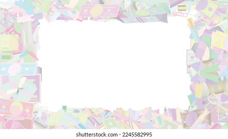 Background pattern abstract design texture. Pastel. Border frame, transparent background. Theme is about many, banking, anniversary, embellishment, for papers, marker, prosperity, income