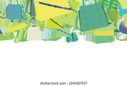 Background pattern abstract design texture. Horizontal seamless stripe. Border frame, transparent background. Theme is about accessories, Laptop Backpack, satchel, illustration, small, glamour